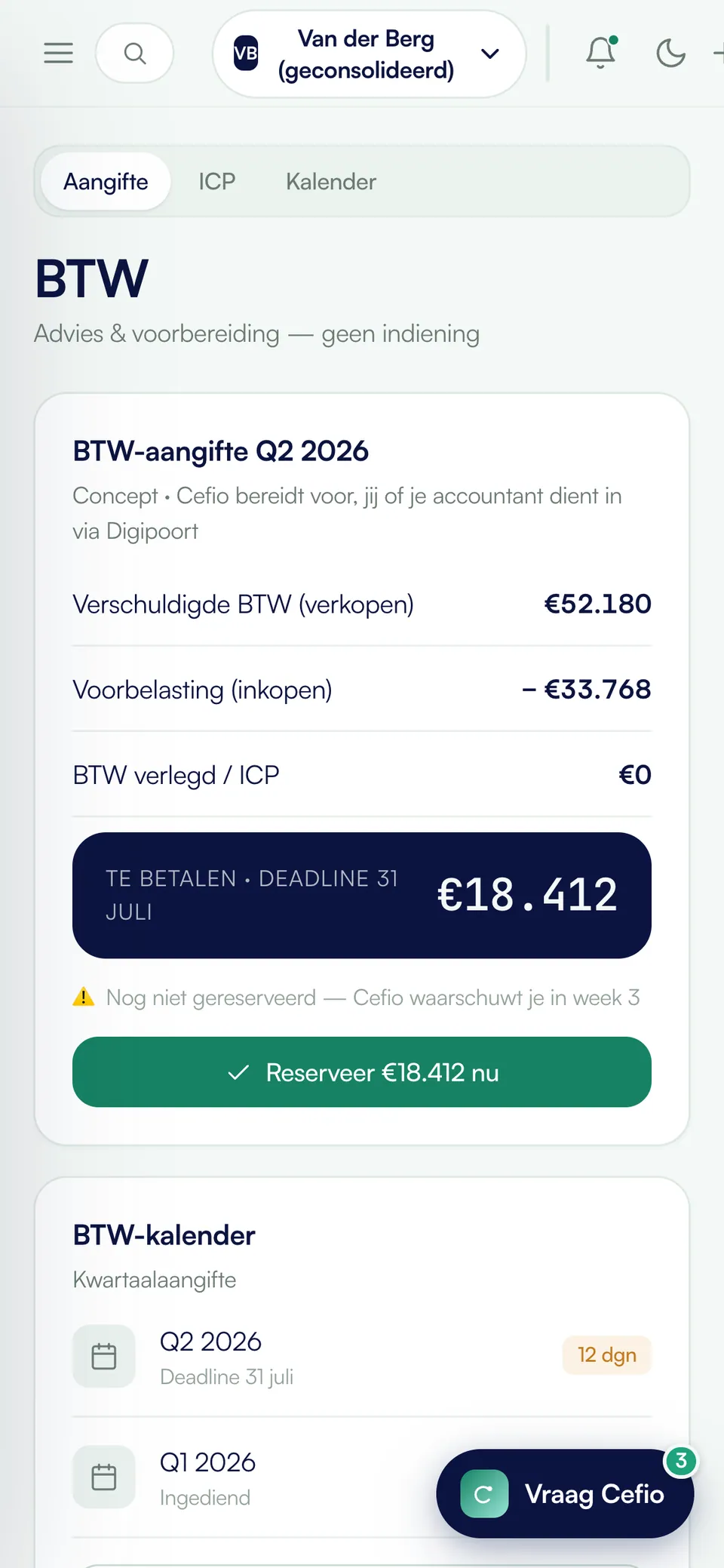 Cefio op een telefoon